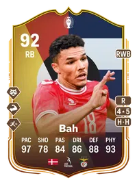 Alexander Bah UEFA EURO Make Your Mark Plus 92 Overall Rating