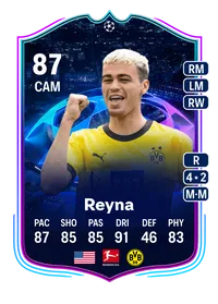 Giovanni Reyna UCL Road to the Knockouts 87 Overall Rating