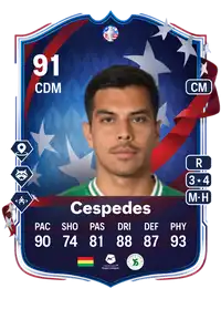 Boris Cespedes Copa América Path to Glory 91 Overall Rating