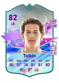 John Tolkin In-Progress Future Stars Evolution 82 Overall Rating