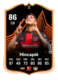 Piero Hincapié UEL Road to the Knockouts 86 Overall Rating