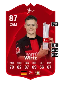 Florian Wirtz POTM Bundesliga 87 Overall Rating