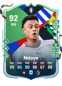 Dan Ndoye UEFA EURO Path to Glory 92 Overall Rating