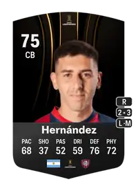 Gastón Hernández CONMEBOL Libertadores 75 Overall Rating