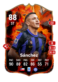 Alexis Sánchez FC Versus Fire 88 Overall Rating