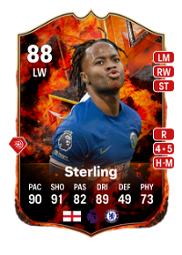 Raheem Sterling FC Versus Fire 88 Overall Rating