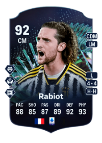 Adrien Rabiot TEAM OF THE SEASON MOMENTS 92 Overall Rating