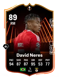 David Neres UEL Road to the Final 89 Overall Rating