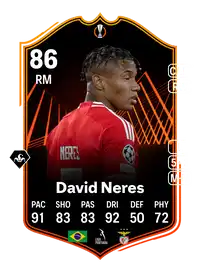 David Neres UEL Road to the Final 86 Overall Rating