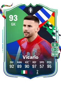 Guglielmo Vicario UEFA EURO Path to Glory 93 Overall Rating