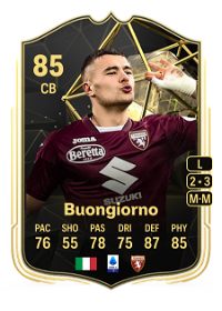 Alessandro Buongiorno Team of the Week 85 Overall Rating