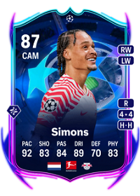 Xavi Simons UCL Road to the Final 87 Overall Rating