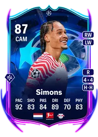 Xavi Simons UCL Road to the Final 87 Overall Rating