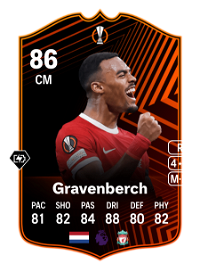 Ryan Gravenberch UEFA EUROPA LEAGUE TEAM OF THE TOURNAMENT 86 Overall Rating