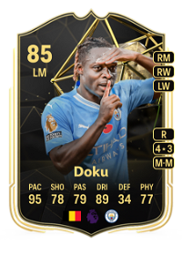 Jérémy Doku Team of the Week 85 Overall Rating