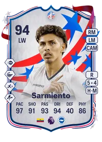 Jeremy Sarmiento Copa América Team of the Tournament 94 Overall Rating