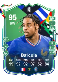 Bradley Barcola UEFA EURO Path to Glory 95 Overall Rating