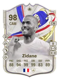 Zinedine Zidane Greats of the Game Icon 98 Overall Rating