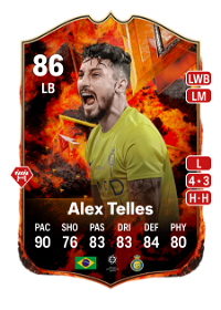 Alex Telles FC Versus Fire 86 Overall Rating