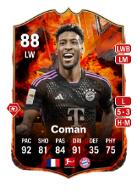 Kingsley Coman FC Versus Fire 88 Overall Rating