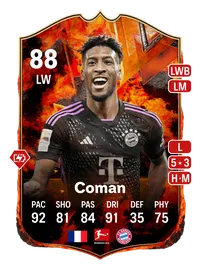 Kingsley Coman FC Versus Fire 88 Overall Rating