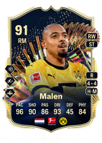 Donyell Malen Team of the Season 91 Overall Rating