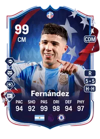 Enzo Fernández Copa América Path to Glory 99 Overall Rating