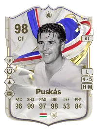 Ferenc Puskás Greats of the Game Icon 98 Overall Rating