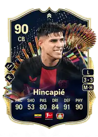 Piero Hincapié TOTS Live 90 Overall Rating