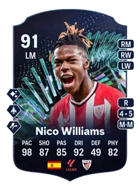 Nico Williams TEAM OF THE SEASON MOMENTS 91 Overall Rating