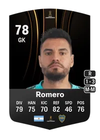 Sergio Romero CONMEBOL Libertadores 78 Overall Rating