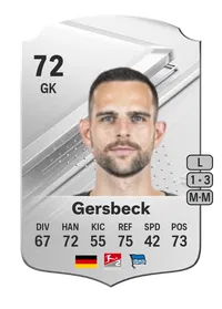 Marius Gersbeck Rare 72 Overall Rating