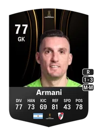 Franco Armani CONMEBOL Libertadores 77 Overall Rating