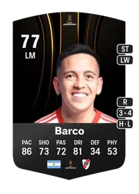 Esequiel Barco CONMEBOL Libertadores 77 Overall Rating