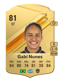 Gabi Nunes Rare 81 Overall Rating