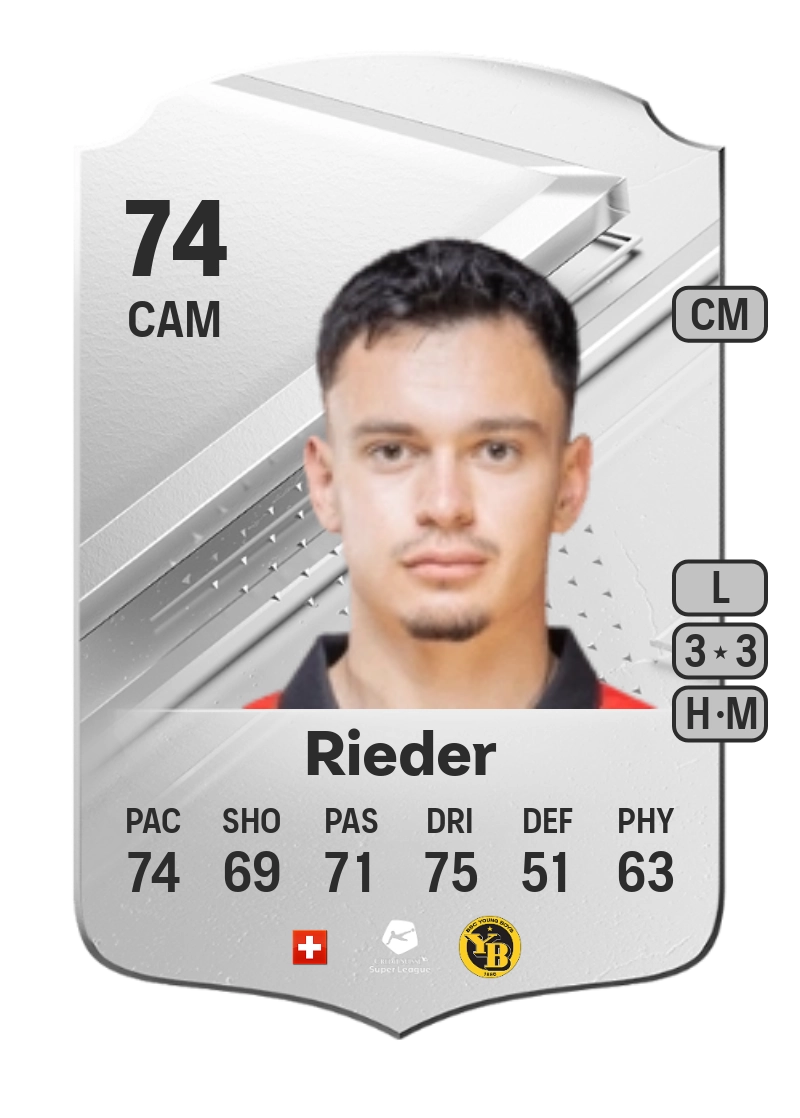 Fabian Rieder Rare 74 Overall Rating