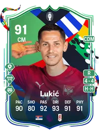 Saša Lukić UEFA EURO Path to Glory 91 Overall Rating