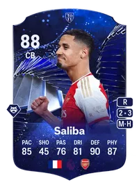 William Saliba TOTY Honourable Mentions 88 Overall Rating