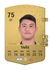 Alejo Veliz Common 75 Overall Rating