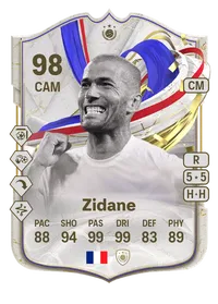 Zinedine Zidane Greats of the Game Icon 98 Overall Rating