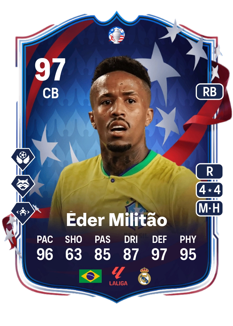 Éder Militão Copa América Path to Glory 97 Overall Rating