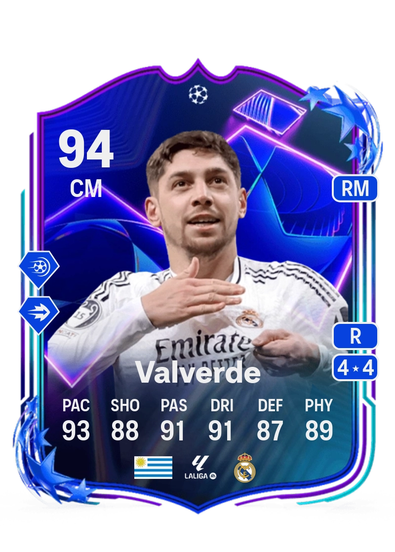 Federico Valverde UCL Dreamchasers 94 Overall Rating