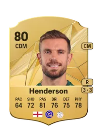 Jordan Henderson Rare 80 Overall Rating