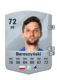 Bartosz Bereszyński Common 72 Overall Rating