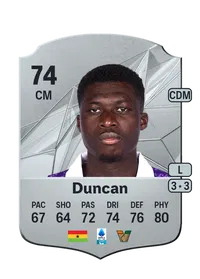 Alfred Duncan Rare 74 Overall Rating