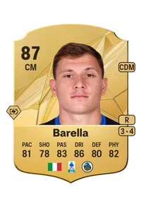 Nicolò Barella Rare 87 Overall Rating