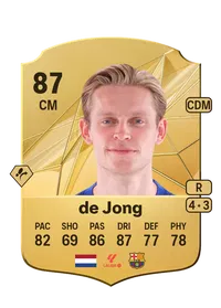 Frenkie de Jong Rare 87 Overall Rating