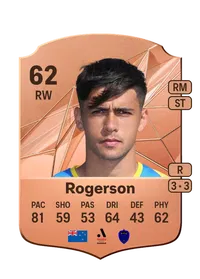 Logan Rogerson Rare 62 Overall Rating