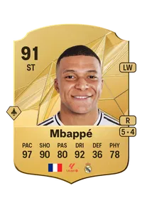 Kylian Mbappé Rare 91 Overall Rating