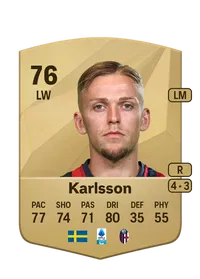 Jesper Karlsson Common 76 Overall Rating